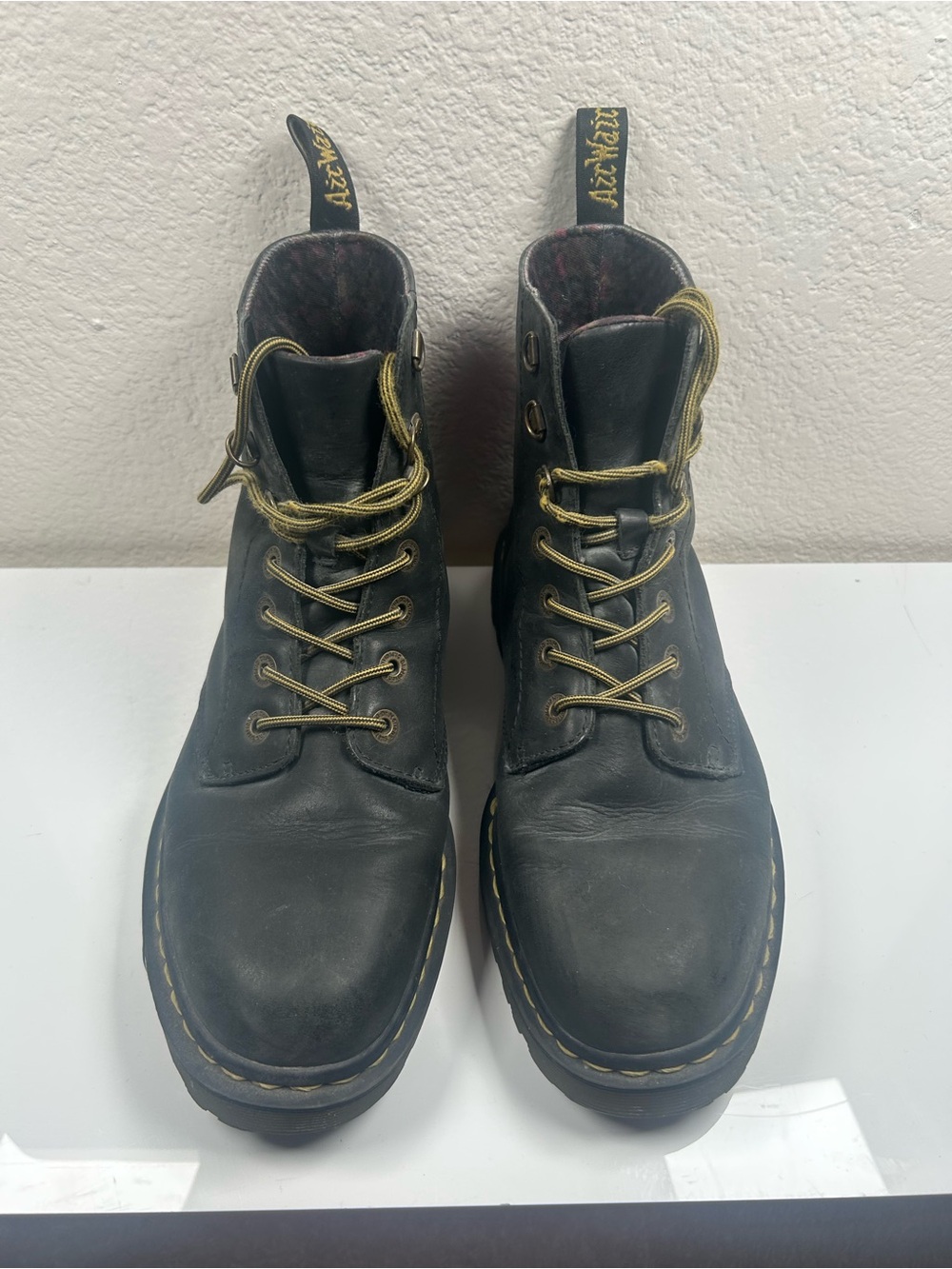 Dr. Martens Black Leather Luana Lace-Up Boots size women’s 10